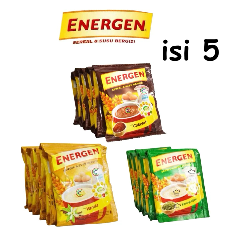 

[5 SACHET] Energen Sereal Dan Susu Bergizi Isi 5 Sachet (Setengah Renceng)
