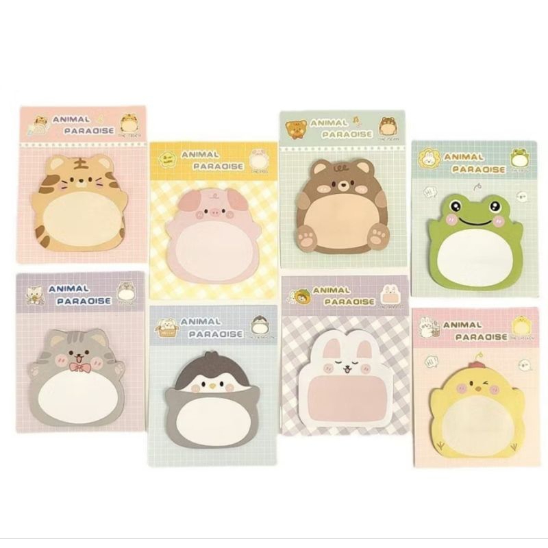 

Sticky Notes Motif Hewan Tempelan kertas catatan memo karakter mini
