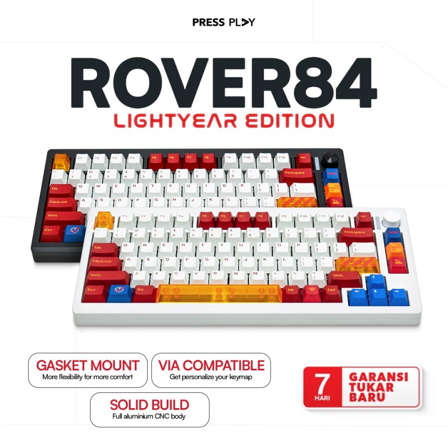 Press Play ROVER84 Lightyear Edition Wireless ROVER-84 CNC Aluminium Mechanical Keyboard