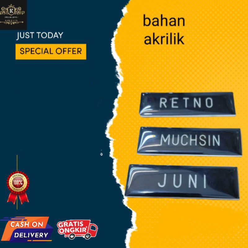 

Nama Name Tag Dada Pin Bahan akrilik Papan Magnet Peniti Grafir Harga Grosir Bisa Cod