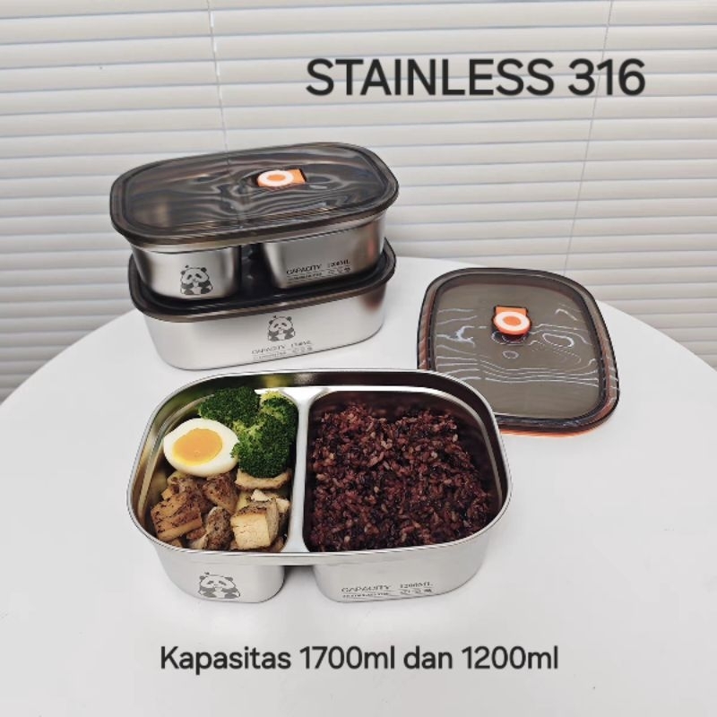 Lunch box kotak bekal makan stainless steel SUS 316