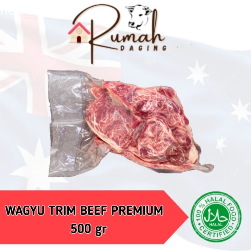 

TRIM WAGYU BEEF SLICE Beef Slice Shabu Sukiyaki Wagyu AUS trim 500 gram