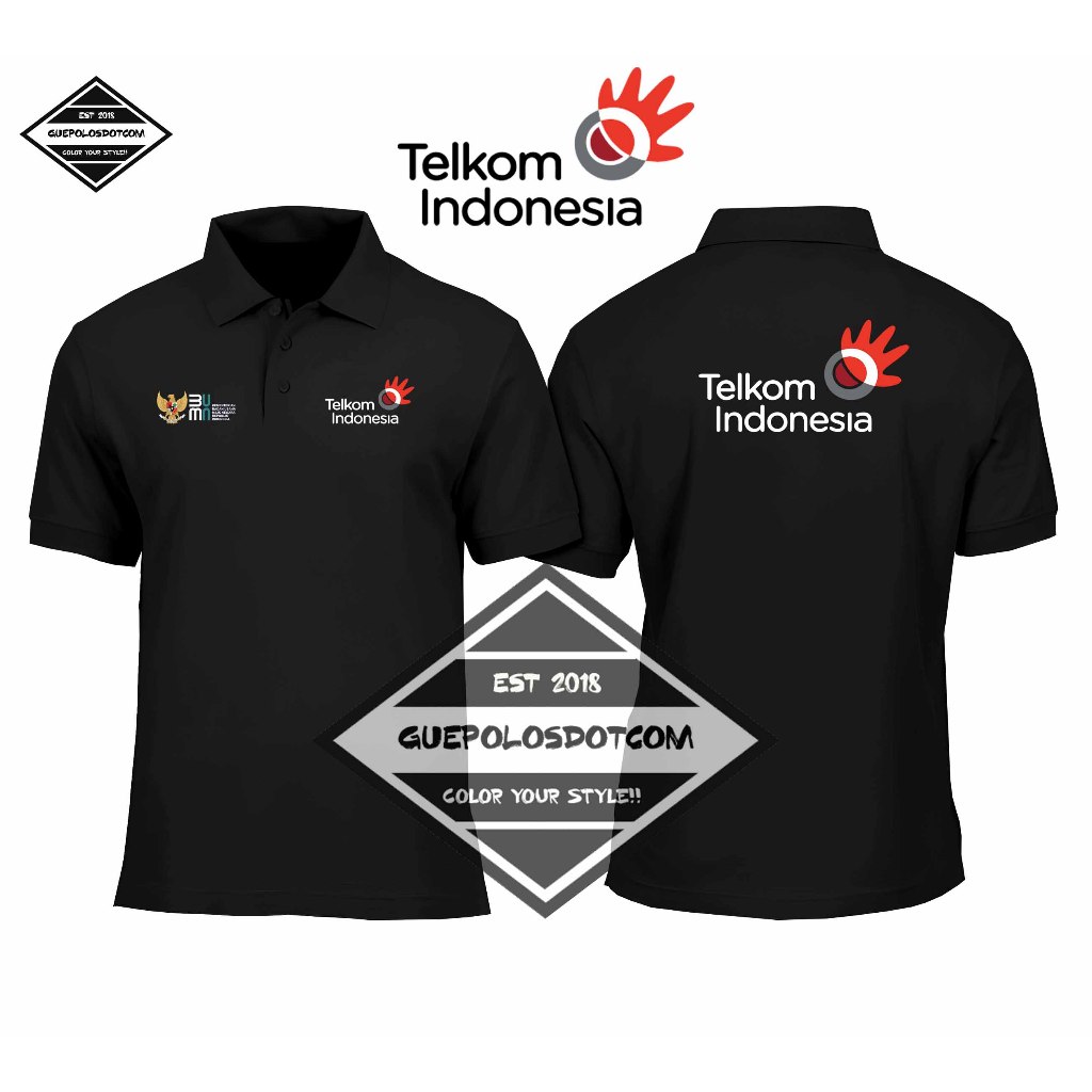 POLOSHIRT BERKERAH TELKOM INDONESIA BUMN - Baju Berkerah Telkom Indonesia - POLO LOGO TELKOM INDONES