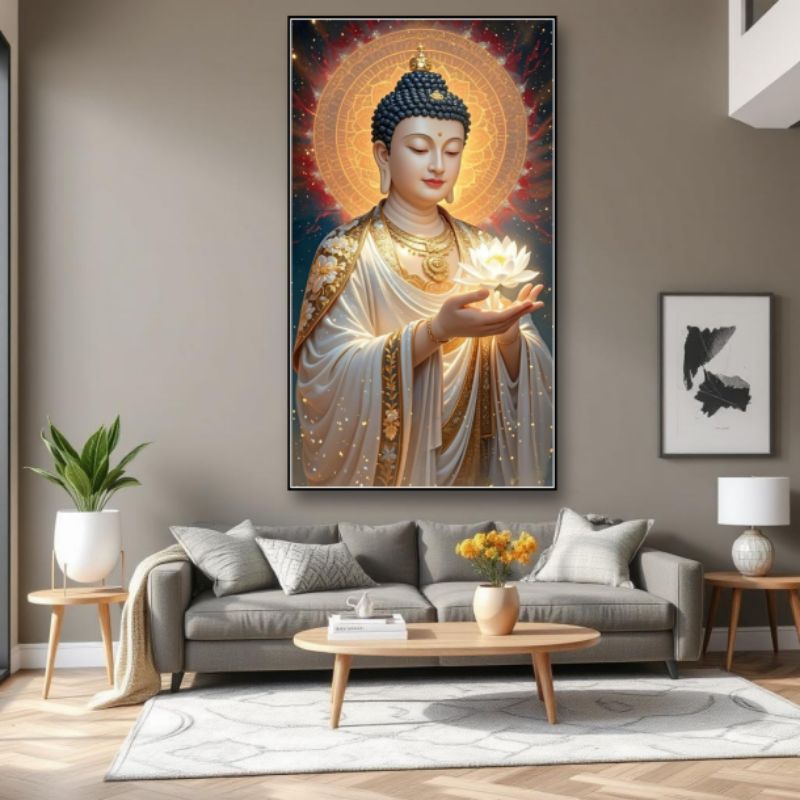BUDDHA GAUTAMA hiasan dinding dekorasi rumah ruangan tamu kamar tidur pajangan Buda/Tionghoa/Chinese