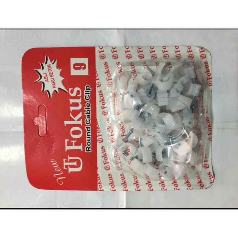 KLEM KABEL CLIP KABEL FOCUS PAKU BETON ASLI PERBUNGKUS