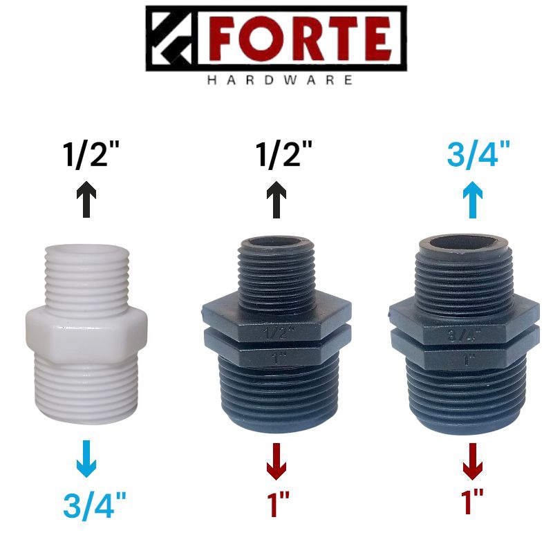 DN Reducer PVC / Double Nepel PVC Plastik Overloop Reducer / PVC Dobel Neple Verlup Reducer / Double