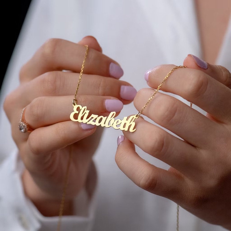 Sp_do kalung wanita nama sendiri dewasa Dan anak nama unik perhiasan kalung mewah ful set perhiasan 