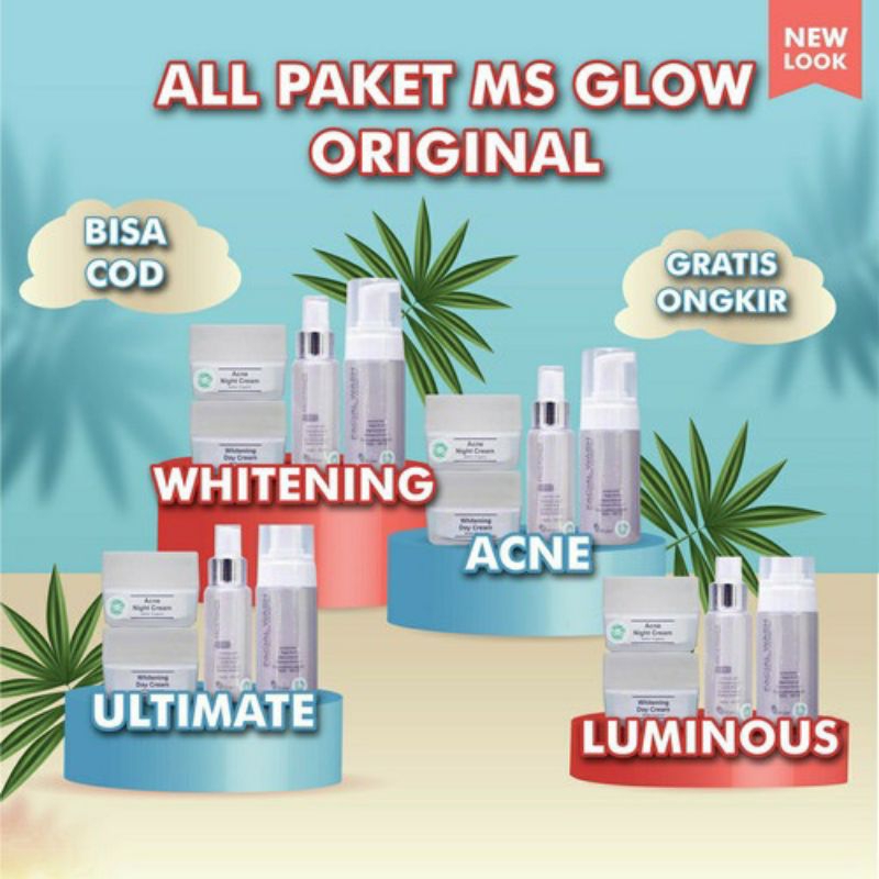 ms glow all paket wajah, ms glow paket whitening / ms glow original 100% bpom resmi  ms glow 1 paket