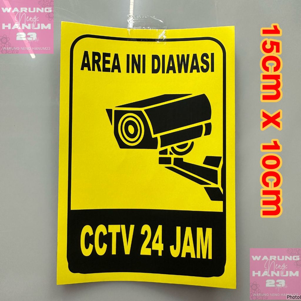 

Sticker Stiker Vinyl Area Pengawasan CCTV 24jam