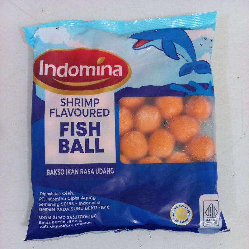 

Indomina Shrimp Flavoured Fish Ball Bakso Ikan Udang 500g