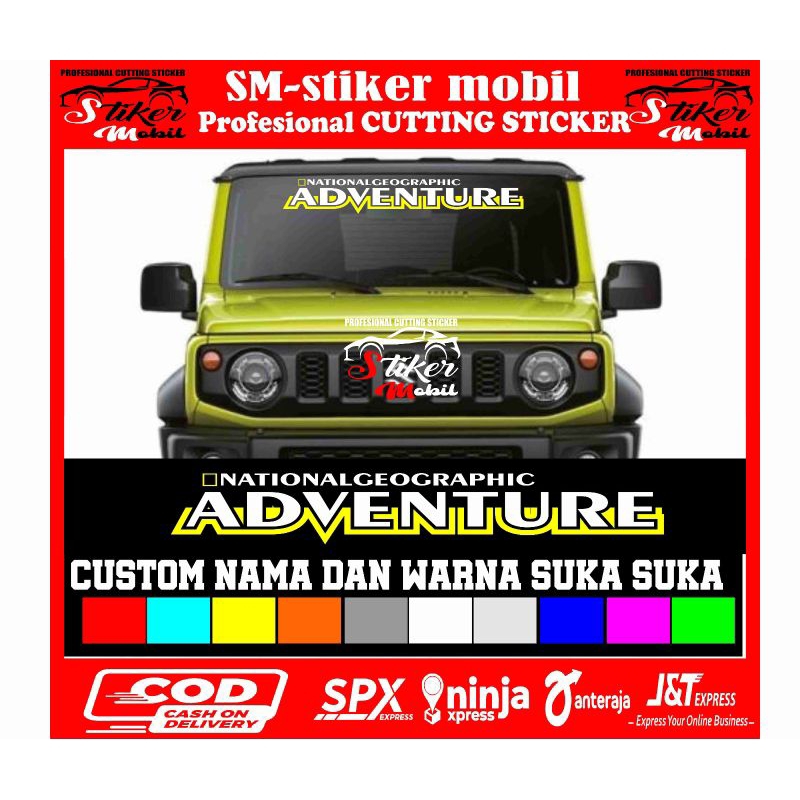 promo stiker kaca depan mobil jeep adventure