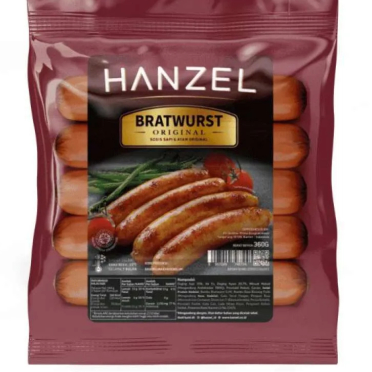 

HANZEL Bratwurst Original 360gr – Sosis Premium Ala Jerman, Enak Gurih & Juicy!