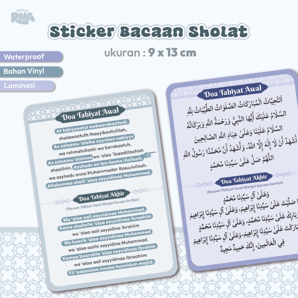 

Stiker Doa Bacaan Sholat | Ifititah | Qunut | Tahiyat Awal Akhir | Sticker Edukasi | Hafalan Anak | Doa Islam | Vinyl Waterproof
