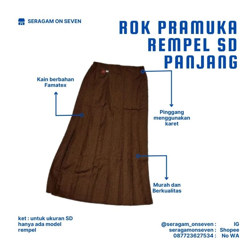 Rok Pramuka SD Panjang & Pendek Perempuan