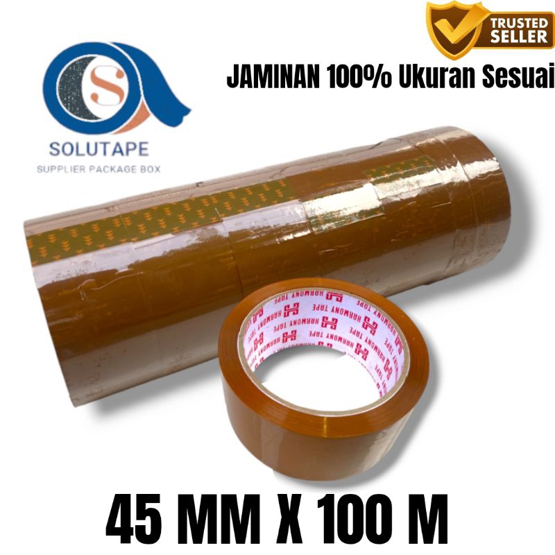 

Lakban Isolasi Coklat Harmony Tape 1 Slop Isi 6 Selotip-Rekat Bagus,Kuat, 45mmX200 Yard TERMURAH