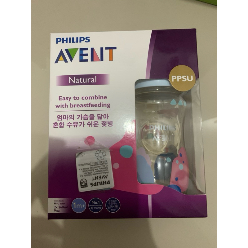 Philips Avent Botol Susu Bayi PPSU 260ml isi 2 Botol + GRATIS empeng 3m+ isi 2