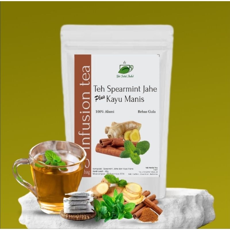

SPEARMIN, JAHE + KAYUMANIS / spearmint, ginger, cinnamon *yuk seduh