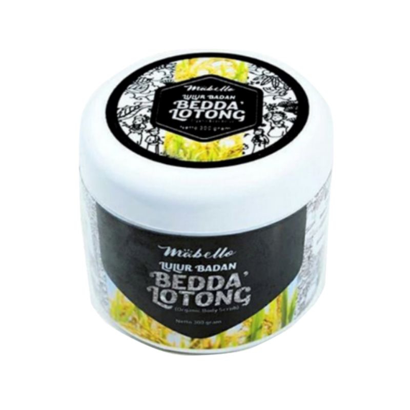 MABELLO Bedda Lotong Original 100% alami, BPOM & Halal/ Lulur hitam/ Bedda Lotong/ Lulur mencerahkan