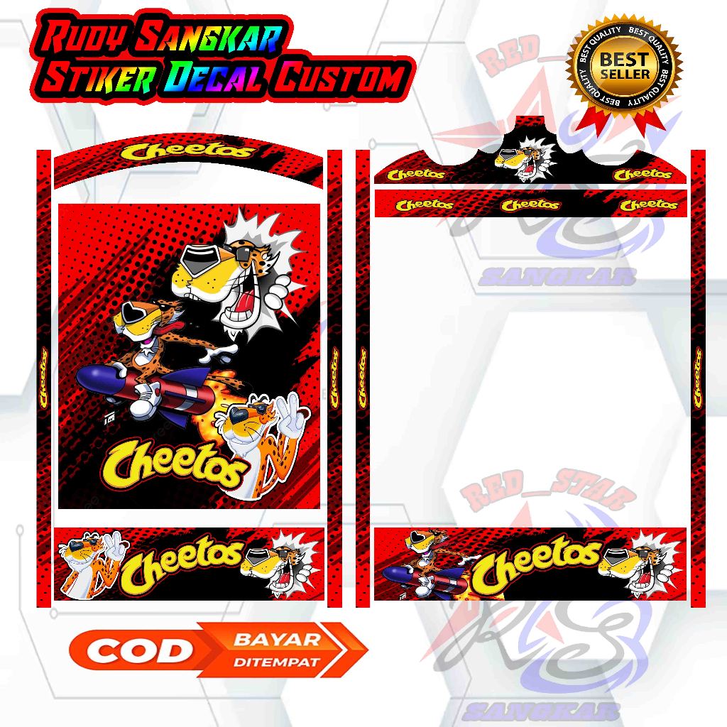 STIKER DECAL SANGKAR BURUNG MOTIF CHEETOS