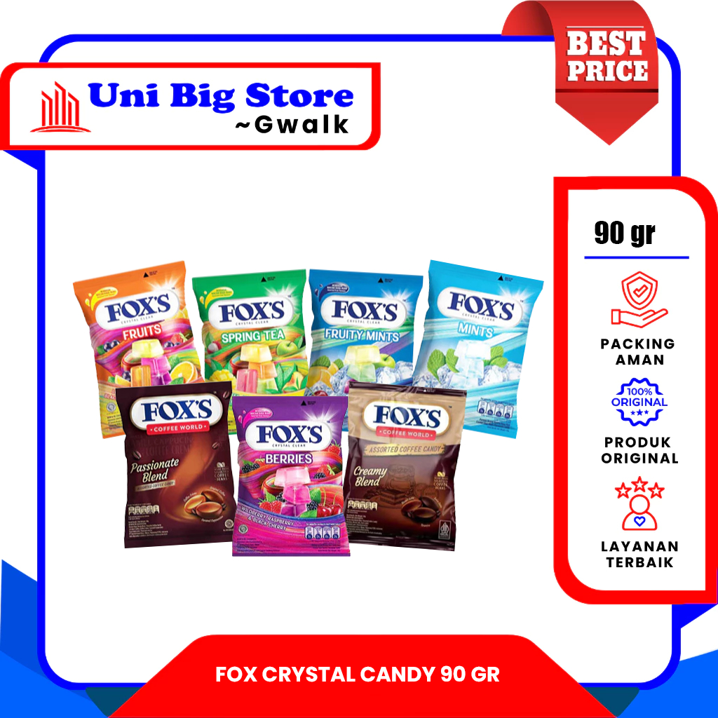 

PERMEN FOX FOX'S CRSYTAL CLEAR CANDY BAG ALL VARIANT - 90 gr