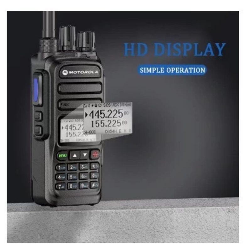HT Walkie Talkie Motorola Mini Jarak Jauh 20KM Radio dua arah Radio FM Dual Band 136-520MHZ Full ban
