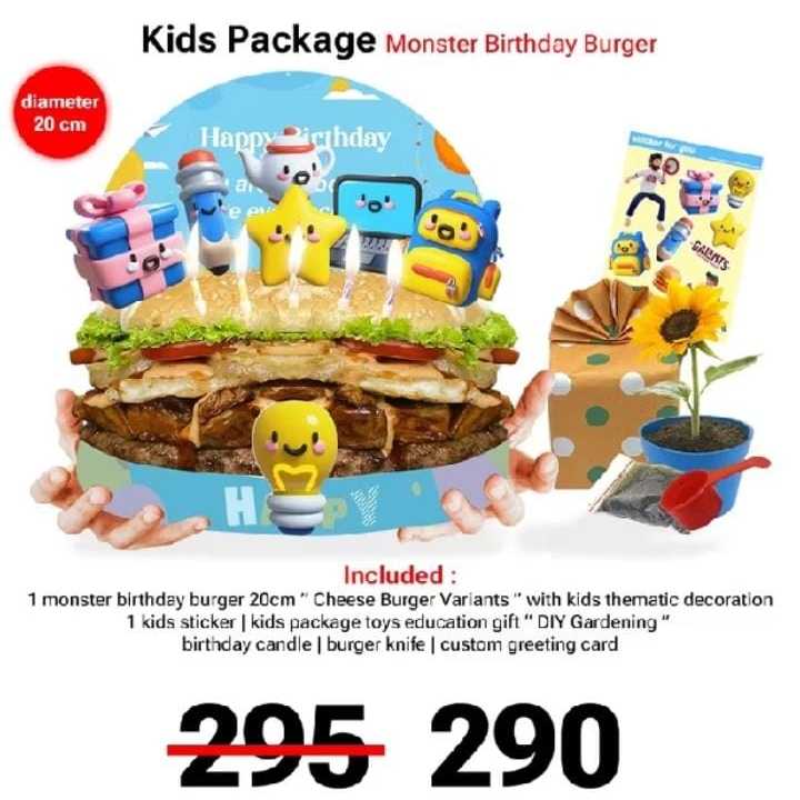 

Kids Monster Birthday Burger Package