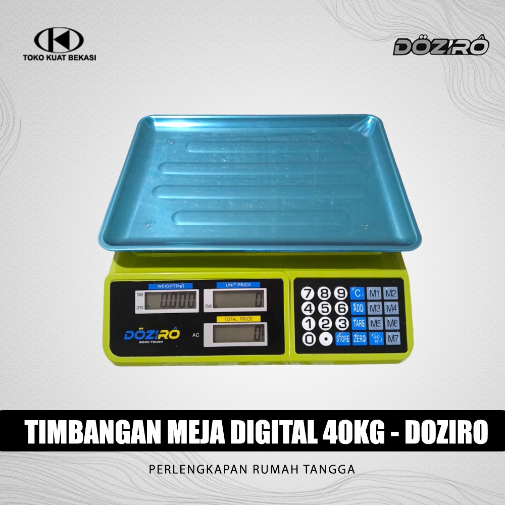 Timbangan Meja Digital 40 kg merk Doziro / Timbangan Laundry / Timbangan Buah / Timbangan Dapur / Ti