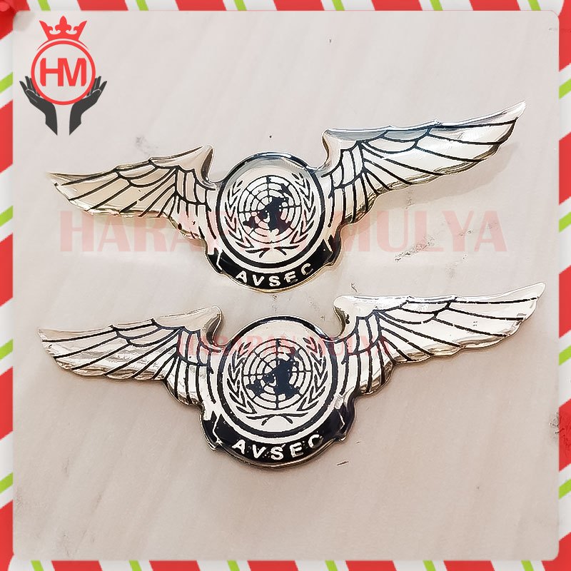 Wing Logo Avsec Lapis Fiber Pin Wing Security Penerbangan - Harapan Mulya