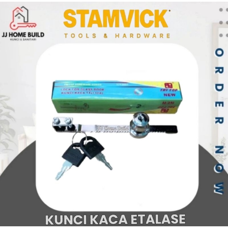 Kunci Etalase Kaca Stamvick 1 Gigi/Kunci Kaca Geser