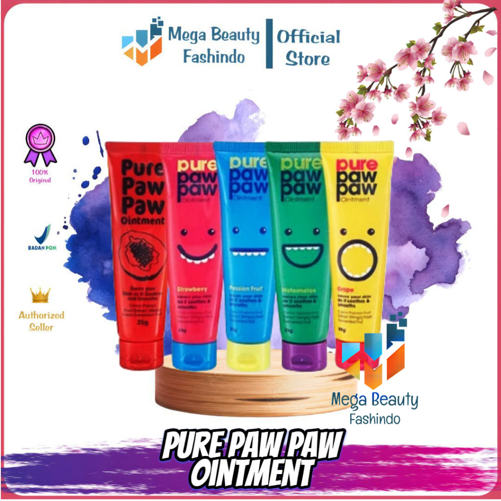 [BPOM] Pure  Pawpaw Paw Paw Ointment Original | Grape | Watermelon | Passion Fruit | Strawberry 25gr