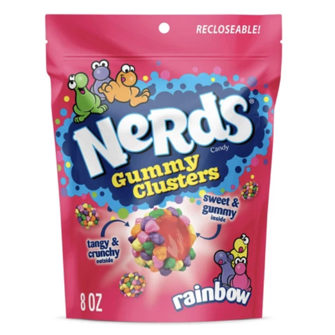 

Nerds Gummy Clusters Candy Resealable Bag 227g