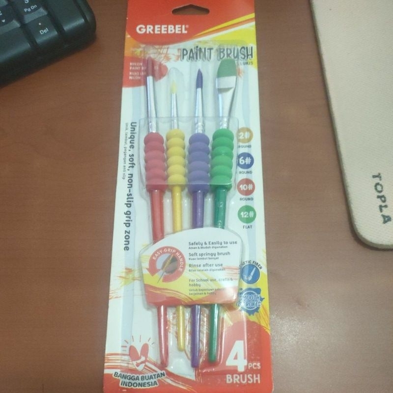 

paint brush,kuas lukis isi 4 pcs merk Greebel