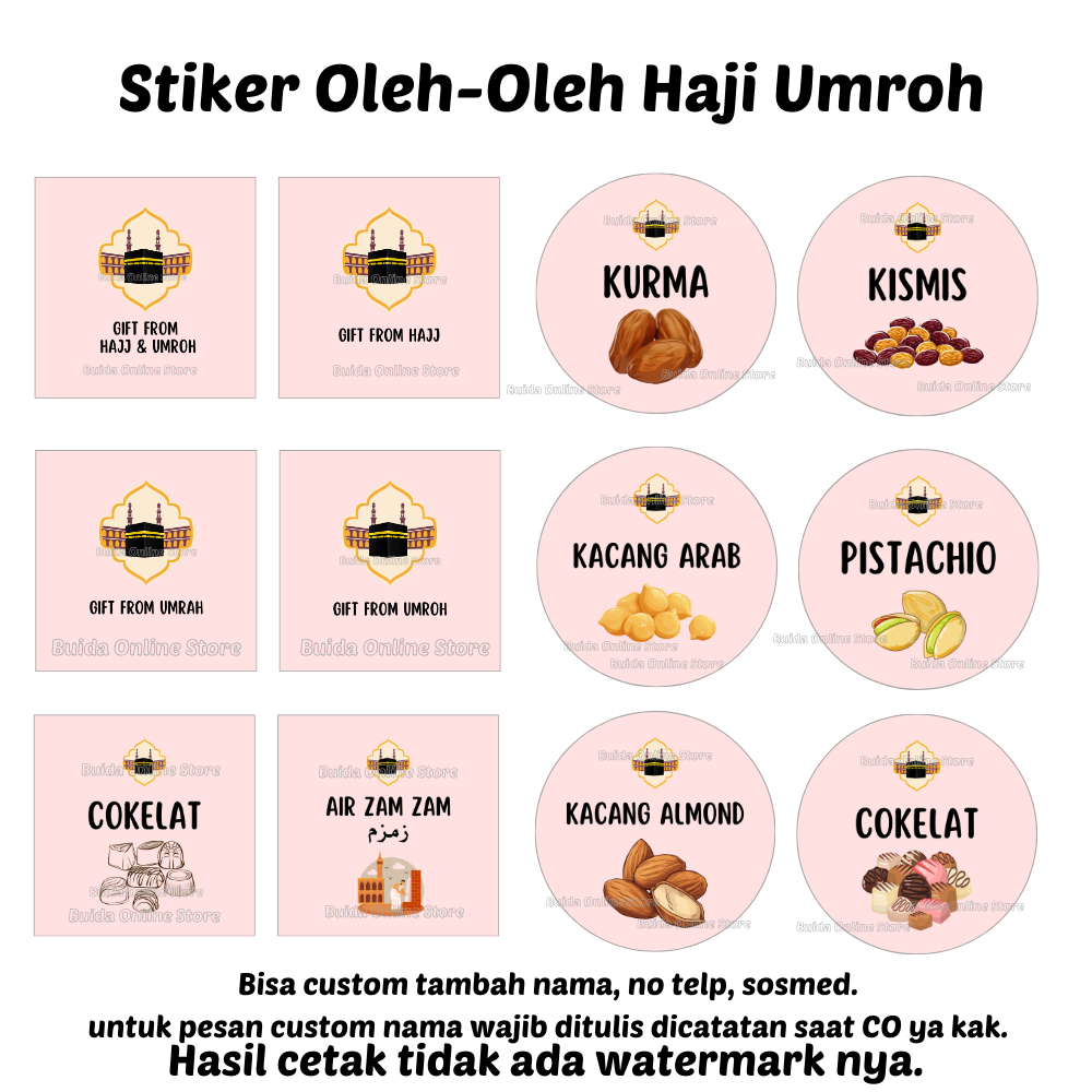 Sticker Stiker Gift From Hajj Umroh Label Kemasan oleh-oleh Haji souvenir hampers parcel hadiah bing
