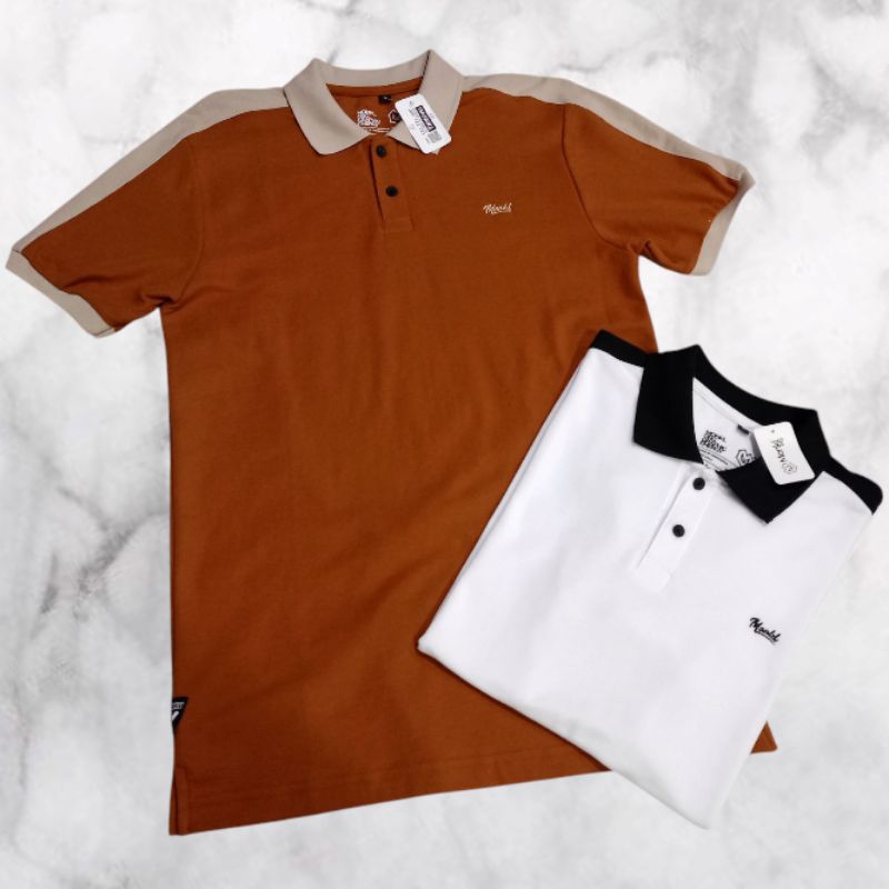 MURIF STORE | KAOS KERAH MONKL PRIA | KAOS KOMBINASI PRIA
