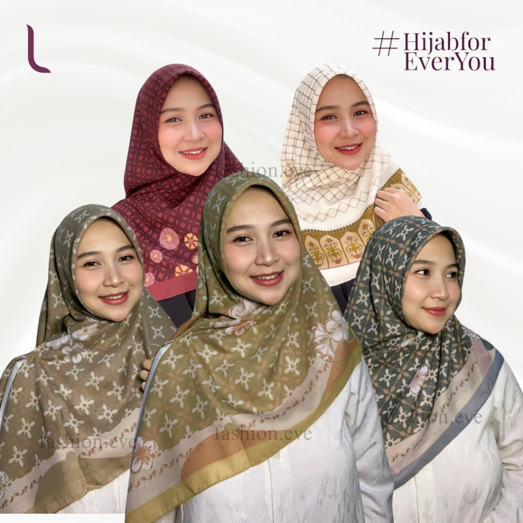 Elzatta Scarf Motif Kaila Series  Segiempat Motif Premium Segi Empat