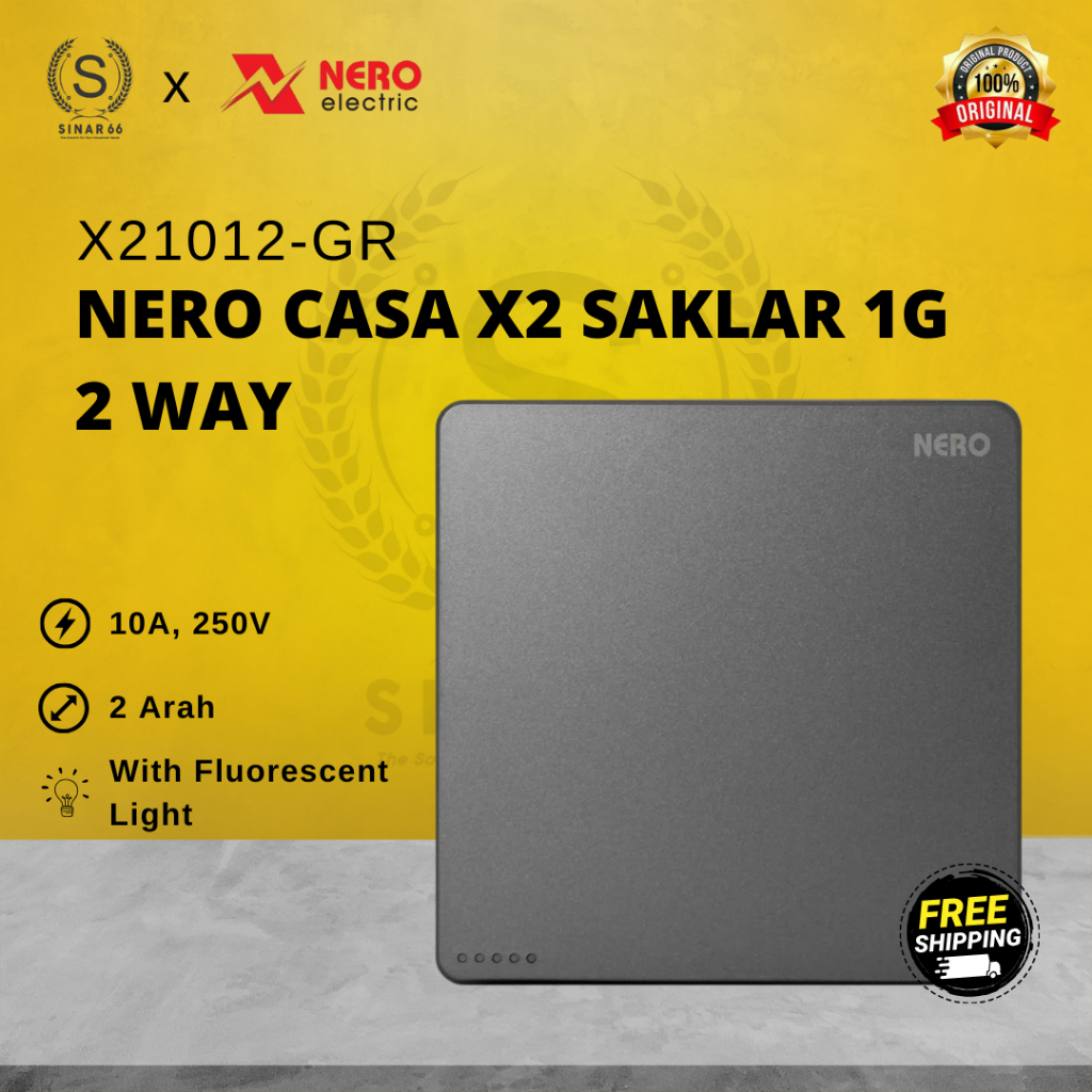 NERO CASA X2 SAKLAR ENGKEL HOTEL 1 GANG 2 ARAH X21012GR X21012-GR