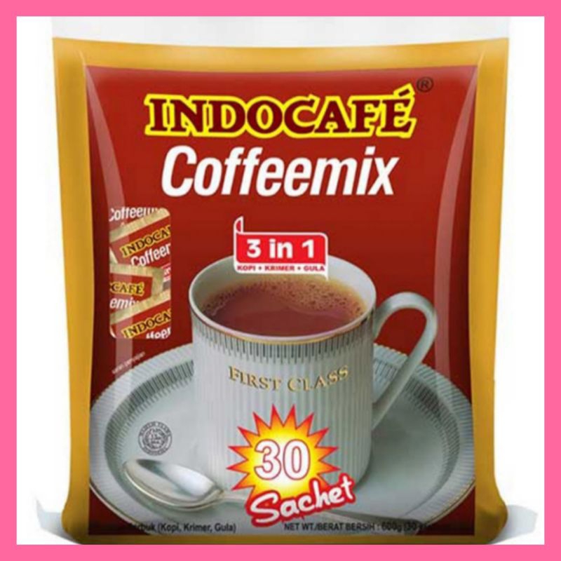 

kopi indocafe jumbo besar sachet bubuk Coffee mix 3 in 1 isi 30pcs 20g