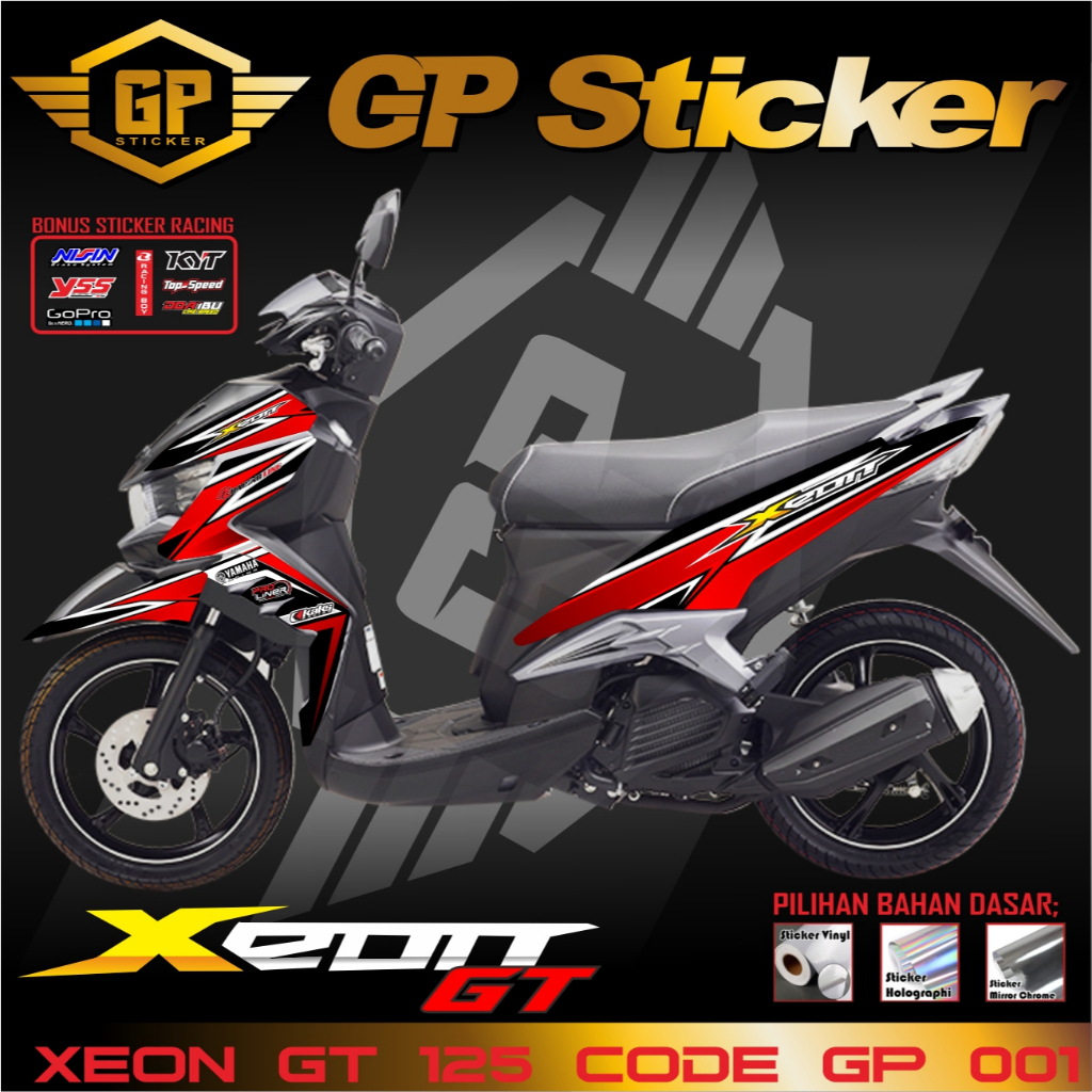 Striping Xeon GT 125 Sticker Stiker Motor Xeon GT 125 Desain Simple GP 001
