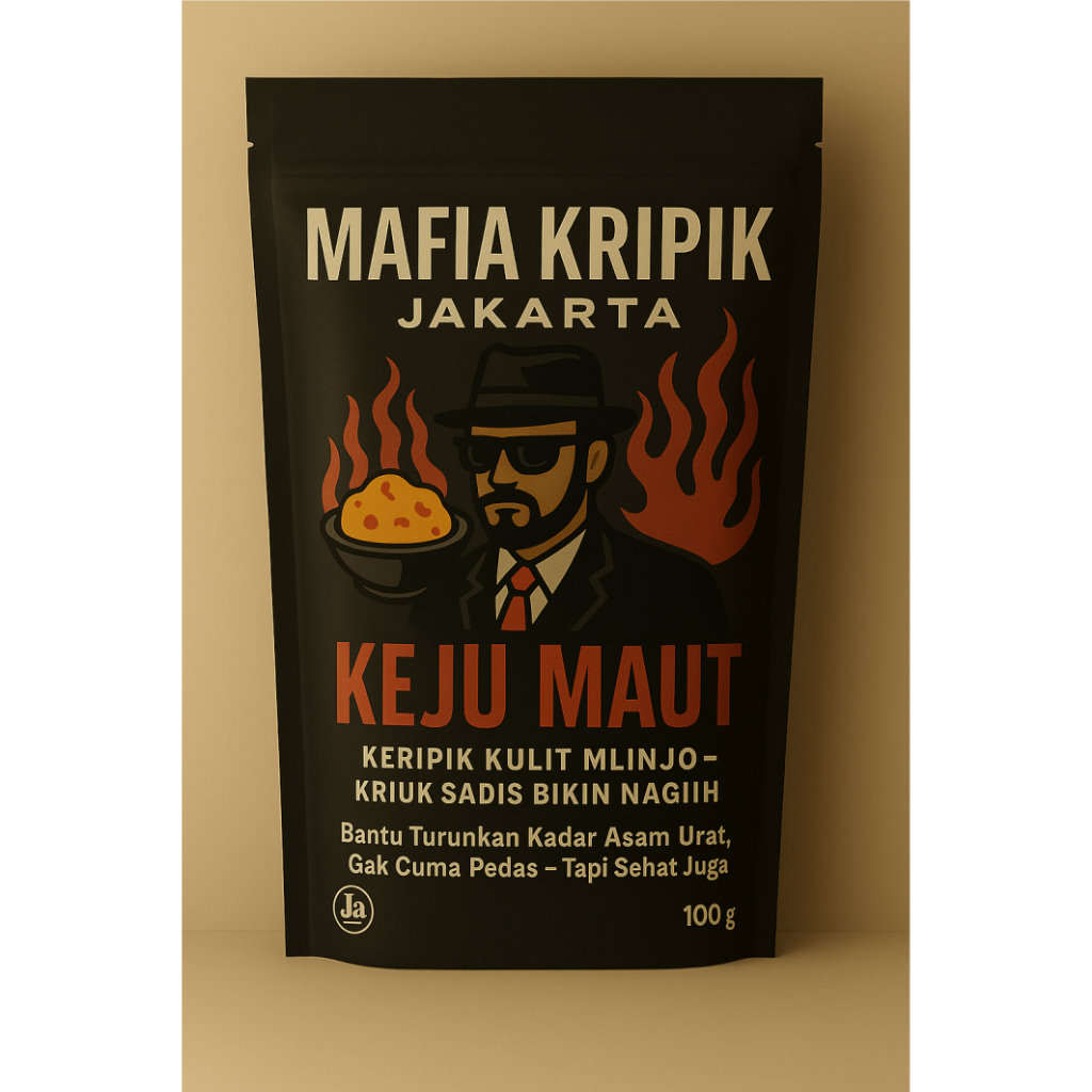 

Kripik Kulit Mlinjo Mafia Jakarta Camilan Viral keju maut Renyah Nendang Snack Enak 100g