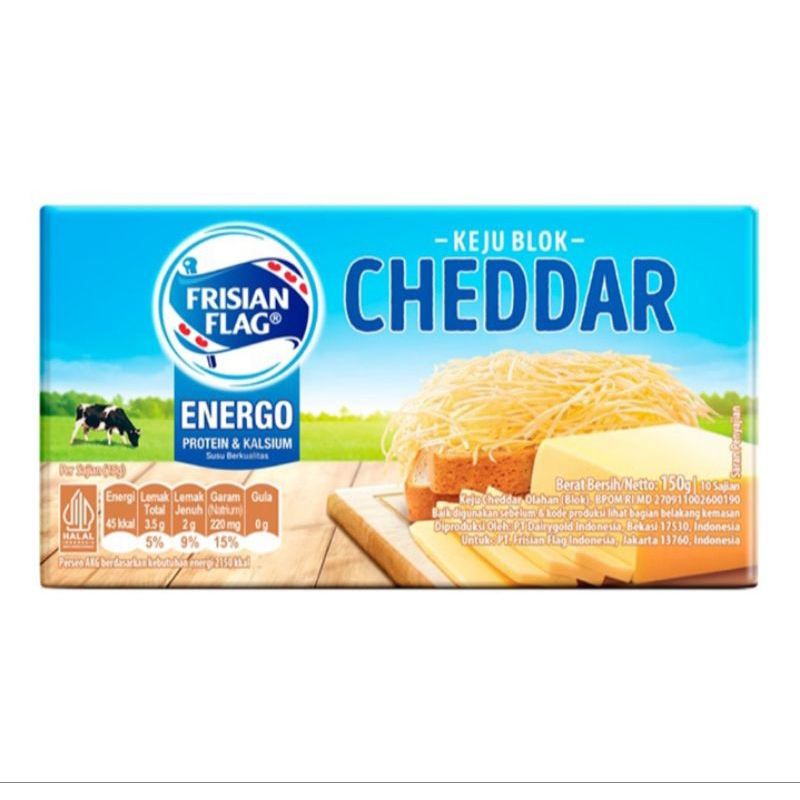 

Frisian Flag Keju Cheddar Blok 150 g