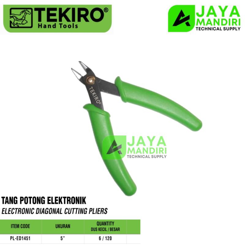 Tang Potong Elektronik 5 Inch TEKIRO Electronic Diagonal Cutting Pliers