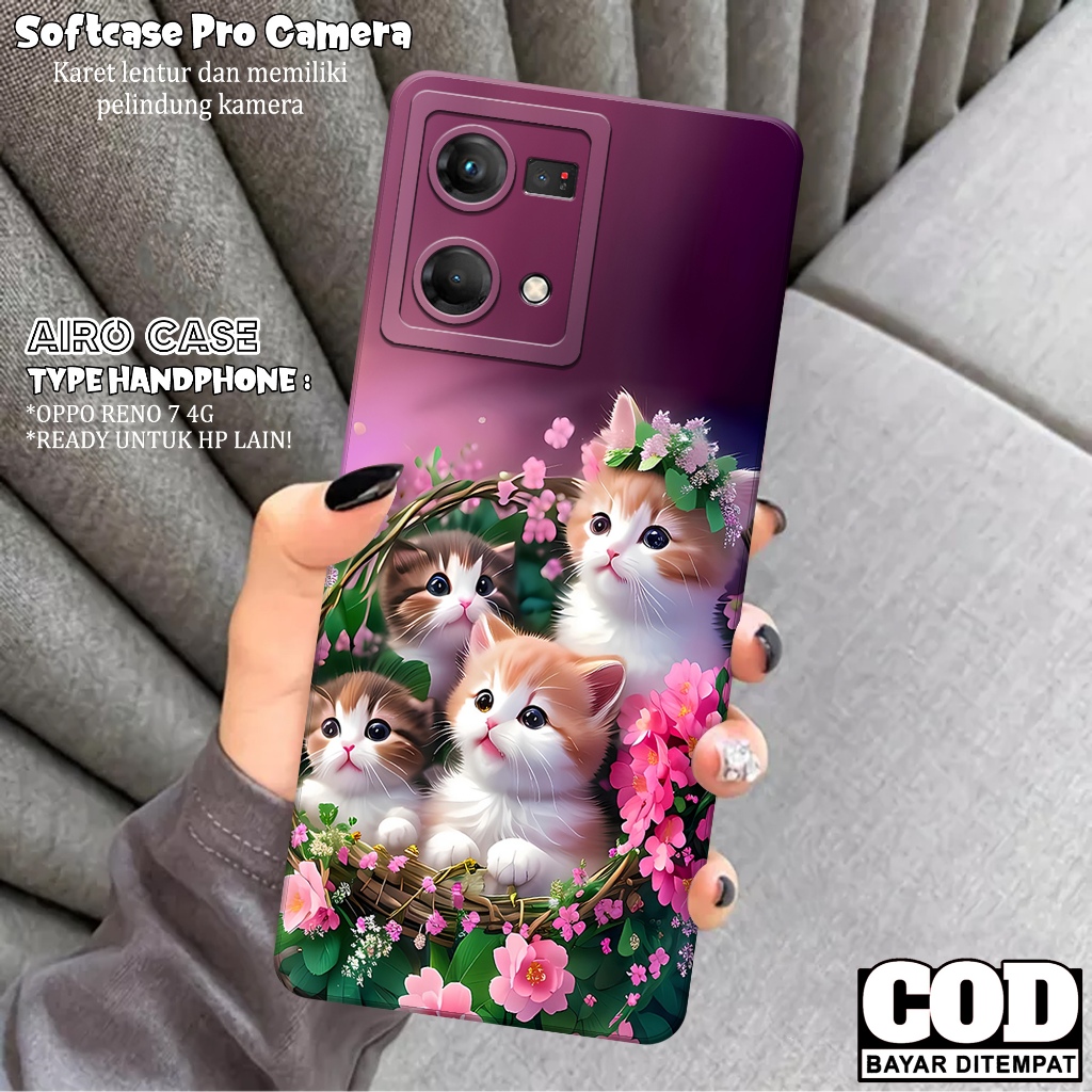 Case OPPO RENO 7 4G - Softcase OPPO RENO 7 4G - Fashion Case KUCING - Casing OPPO RENO 7 4G - Softca