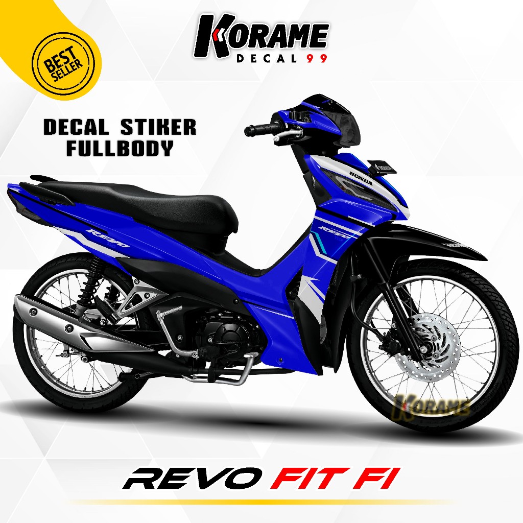 Decal Stiker Revo Fit FI Motif HRC Biru Sticker Revo Fit FI