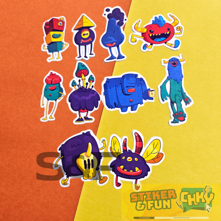 

Stiker Sticker Vinyl Laminasi CUTE BLUE MONSTER Vol 1