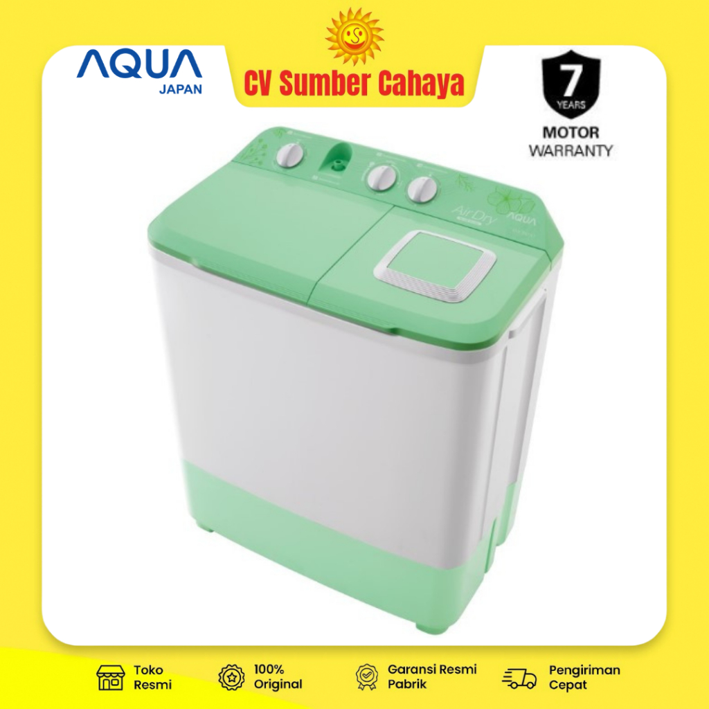 AQUA Mesin Cuci 2 Tabung 7 Kg QW-761XT Hijab Series QW 761XT QW761XT 7Kg
