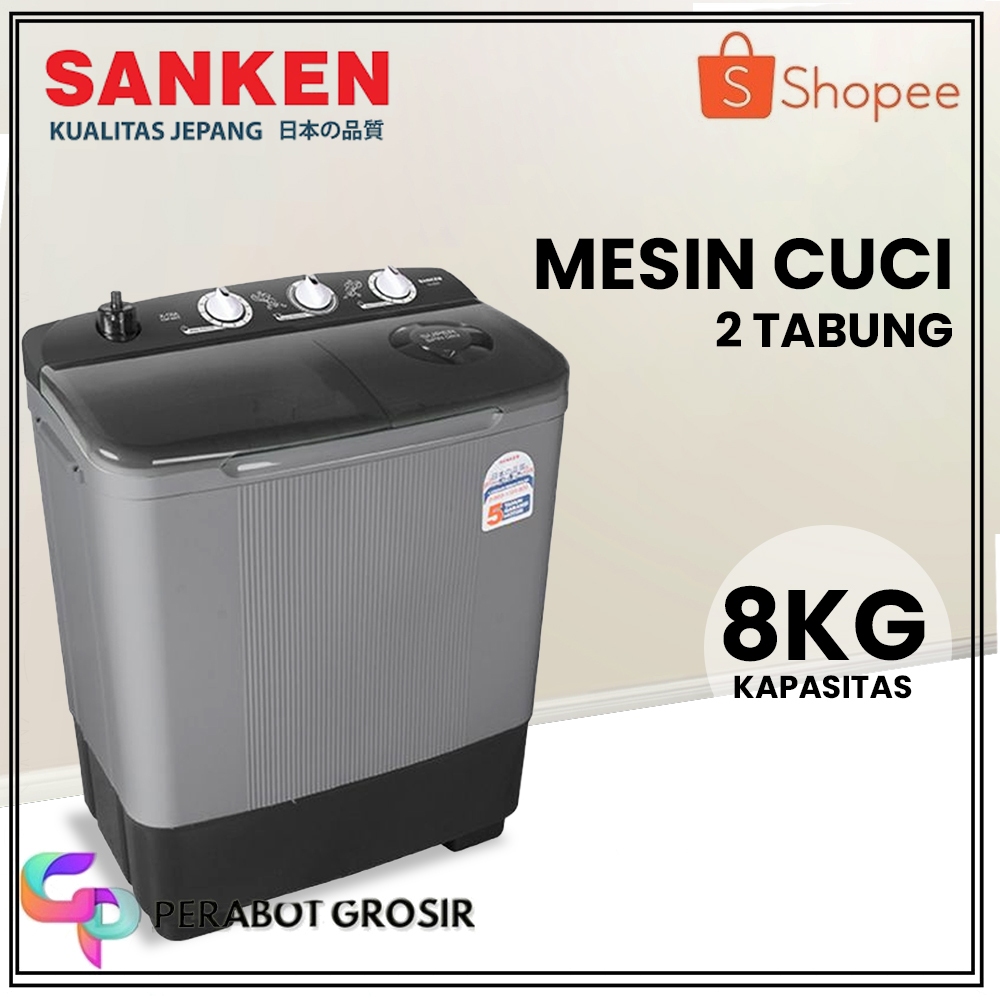 Mesin Cuci 2 Tabung SANKEN TW-9110 / TW-8663 / TW-8827 / TW-8600