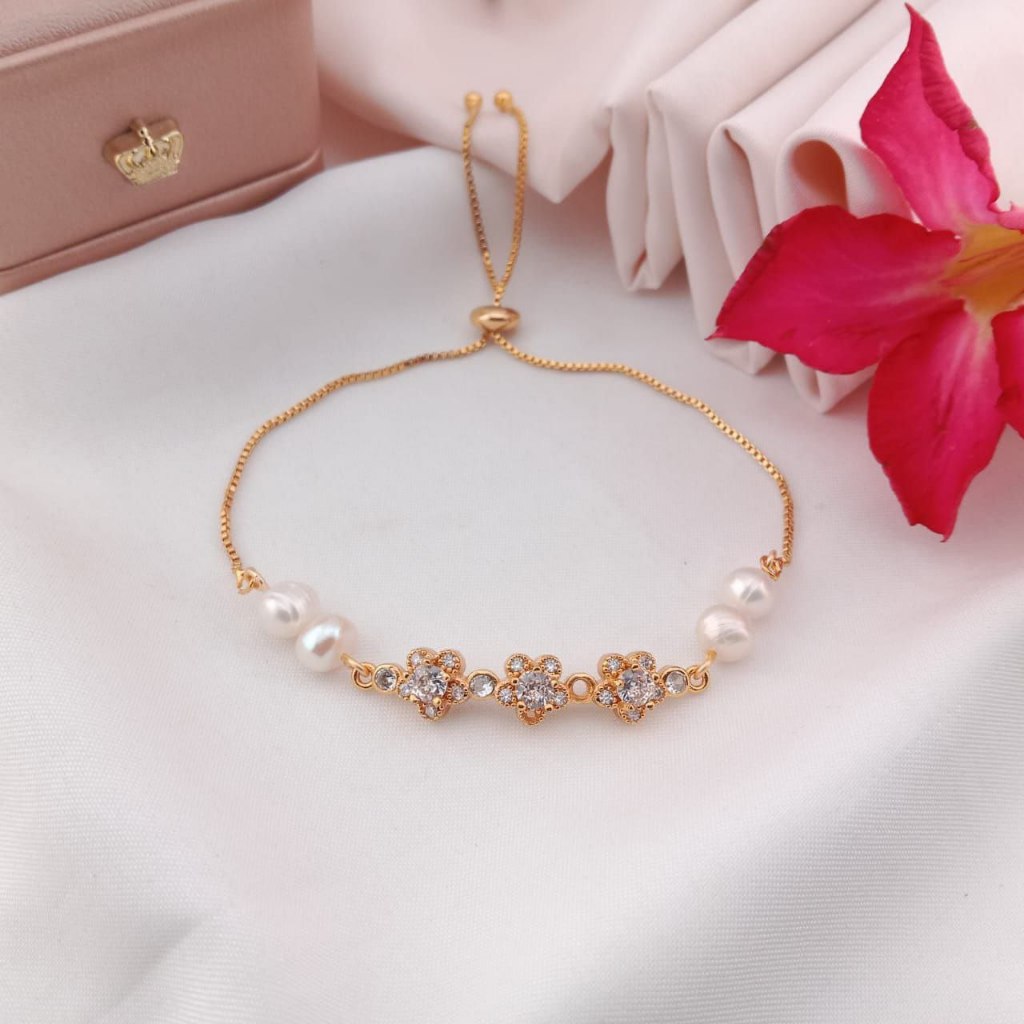 Gelang Mutiara Air Tawar Asli Lombok Model Serut - GT004