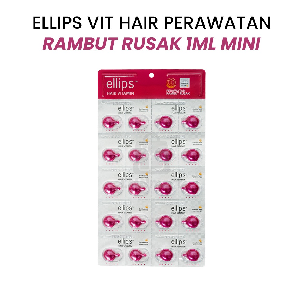 ELLIPS Vitamin Rambut Perawatan Rambut Rusak 1ml 20pcs – Perawatan Rambut Kering Rontok & Rusak