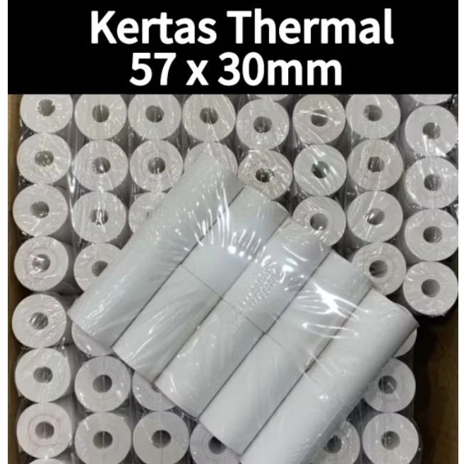 

thermal paper rol 58x30mm ful isi kertas lebih panjang