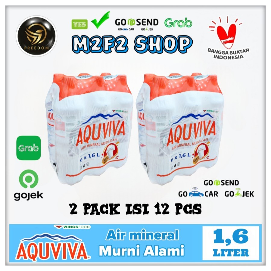 

Air Mineral AQUVIVA Botol Besar Plastik Pet - 1600 ml | 1,6 liter Kemasan Pack (Khusus Bluebird/Gosend/Grab)